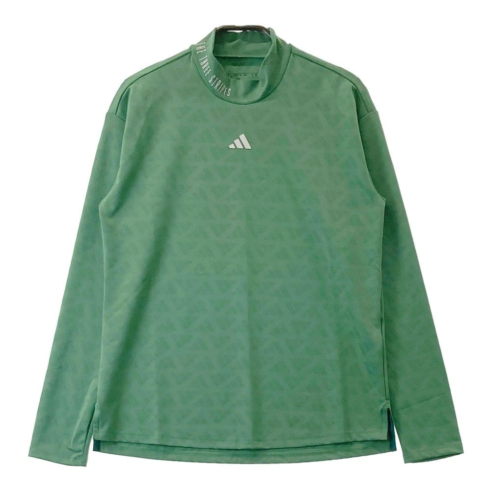 本物保証，2026 サイズ：L ADIDAS GOLF アディダスゴルフ 2024年モデル ハイネック 長袖Tシャツ 総柄 グリーン系 [240101334850]# ゴルフウェア レディース ストスト シャツ