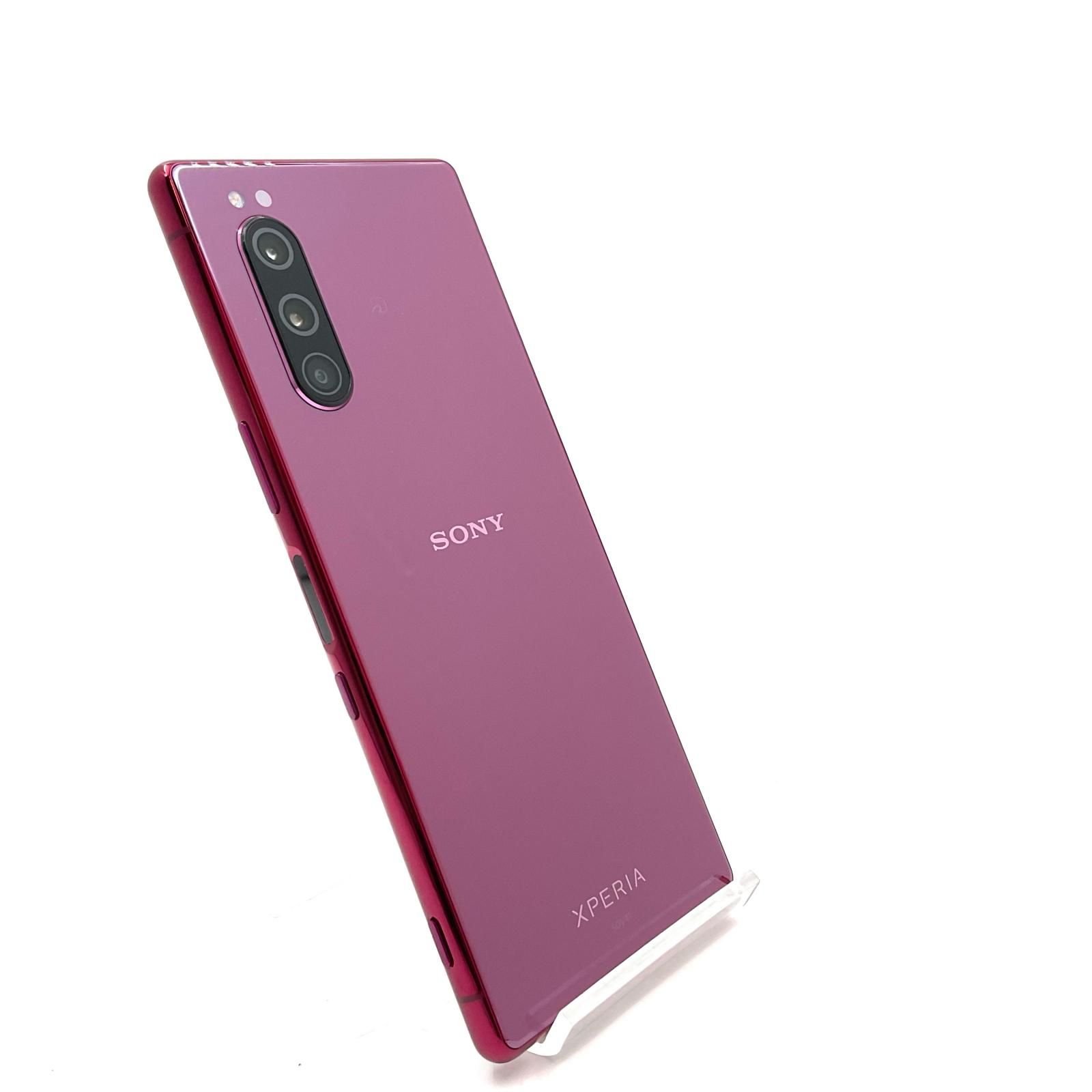 Sony Xperia 5 64GB レッド au 白ロム 美品 動作確認済【全額返金保証