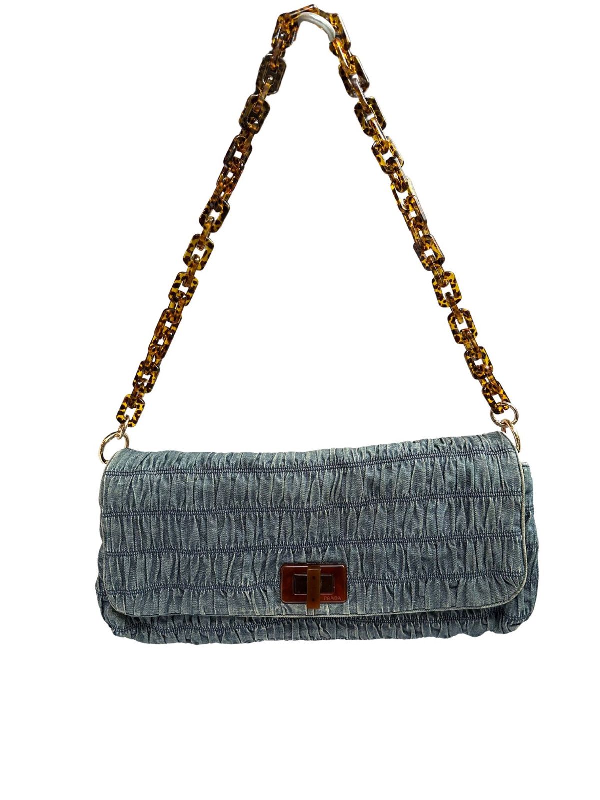 PRADA プラダ デニム ギャザー BR 4875 ショルダーバッグ