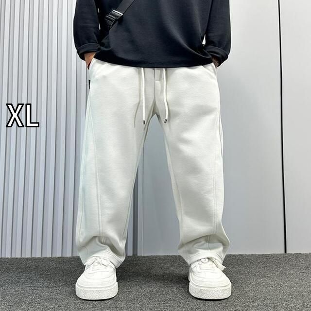 XL メンズ ファッション 服 男性用 オシャレ シンプル 大人 かっこいい ストリート 秋冬コーデ 無地 スウェット スタイル ゆったり ストレート レッグ パンツ スポーツ クール カジュアル