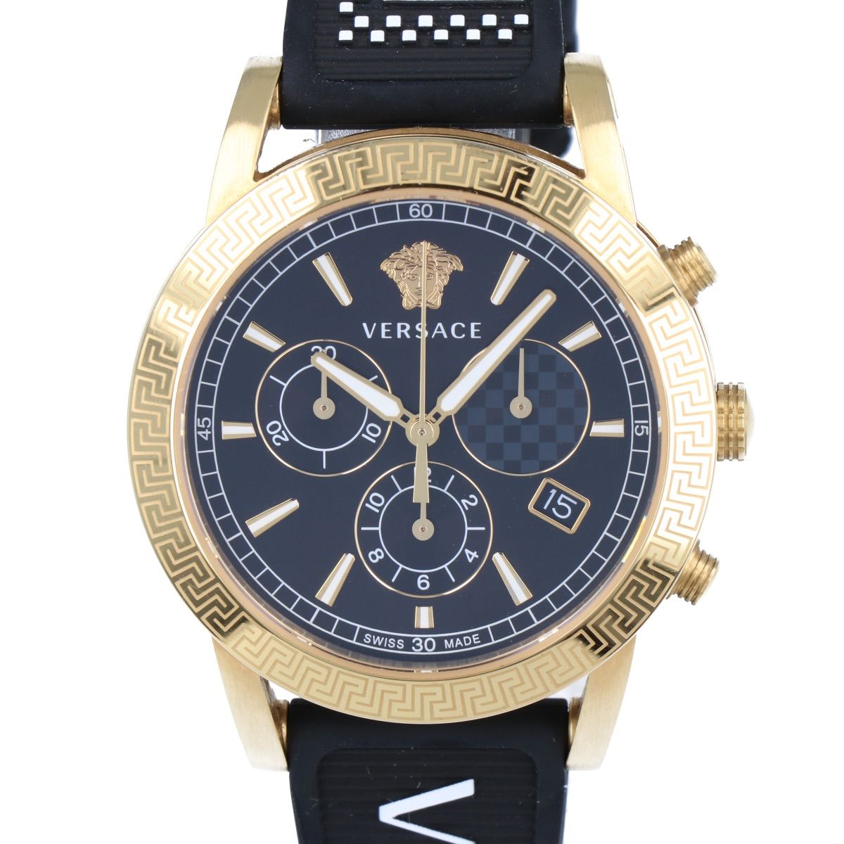 VERSACE】ヴェルサーチ スポーツテック VELT00119 クロノグラフ 黒文字 