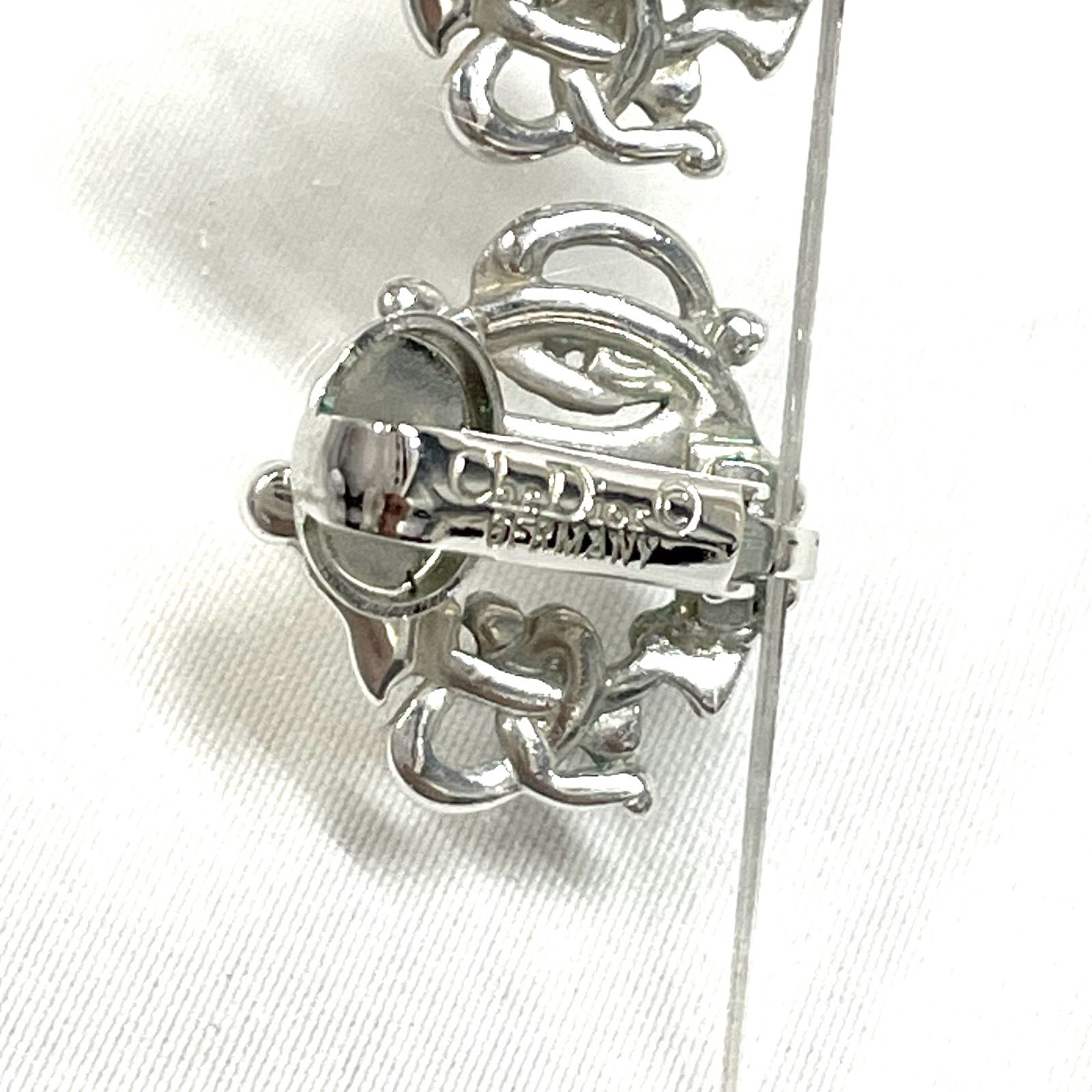 ABランク】 DIOR ディオール ロゴ イヤリング シルバーカラー （55579