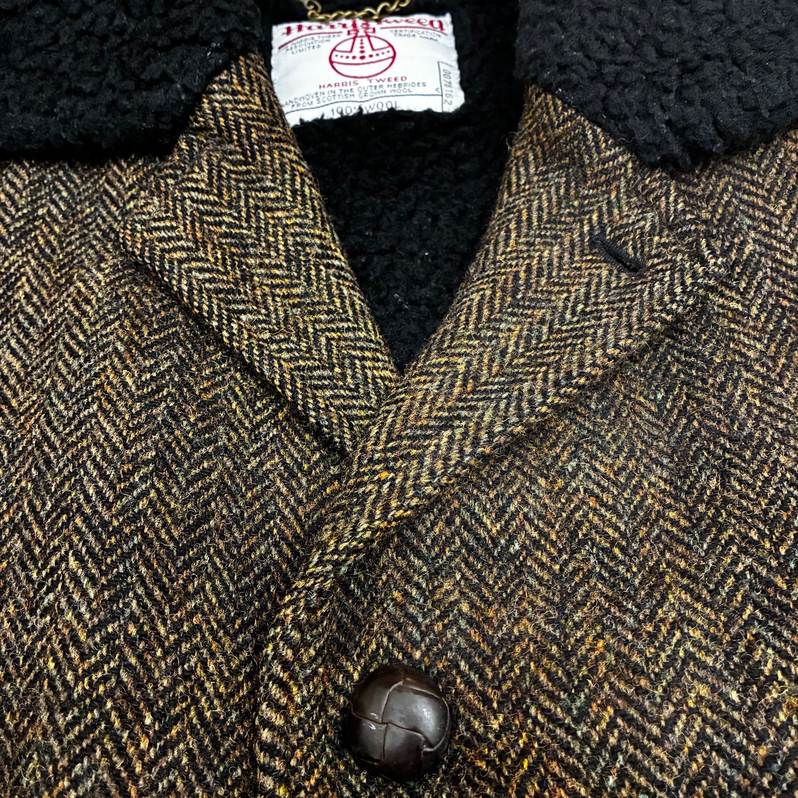 ハリスツイード×オクトパスアーミー チェスターコート Lサイズ 裏ボア