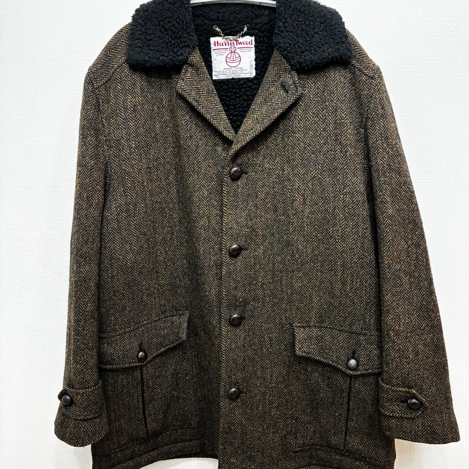 ハリスツイード×オクトパスアーミー チェスターコート Lサイズ 裏ボア