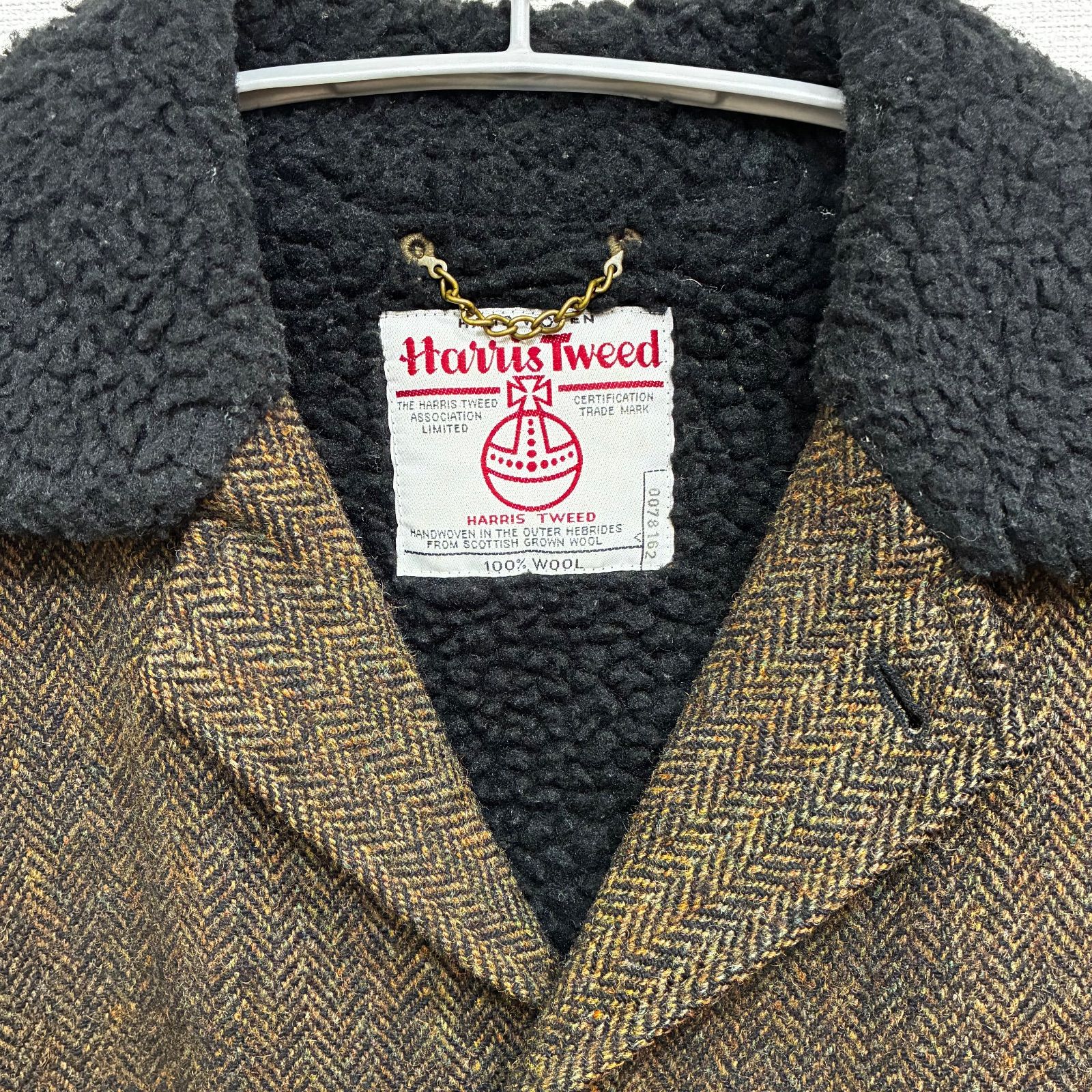 ハリスツイード×オクトパスアーミー チェスターコート Lサイズ 裏ボア