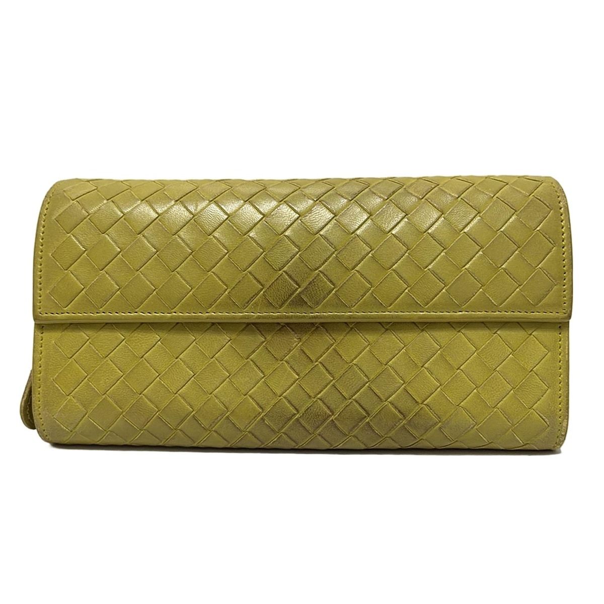 BOTTEGA VENETA(ボッテガヴェネタ) 長財布 - イエローグリーン レザー