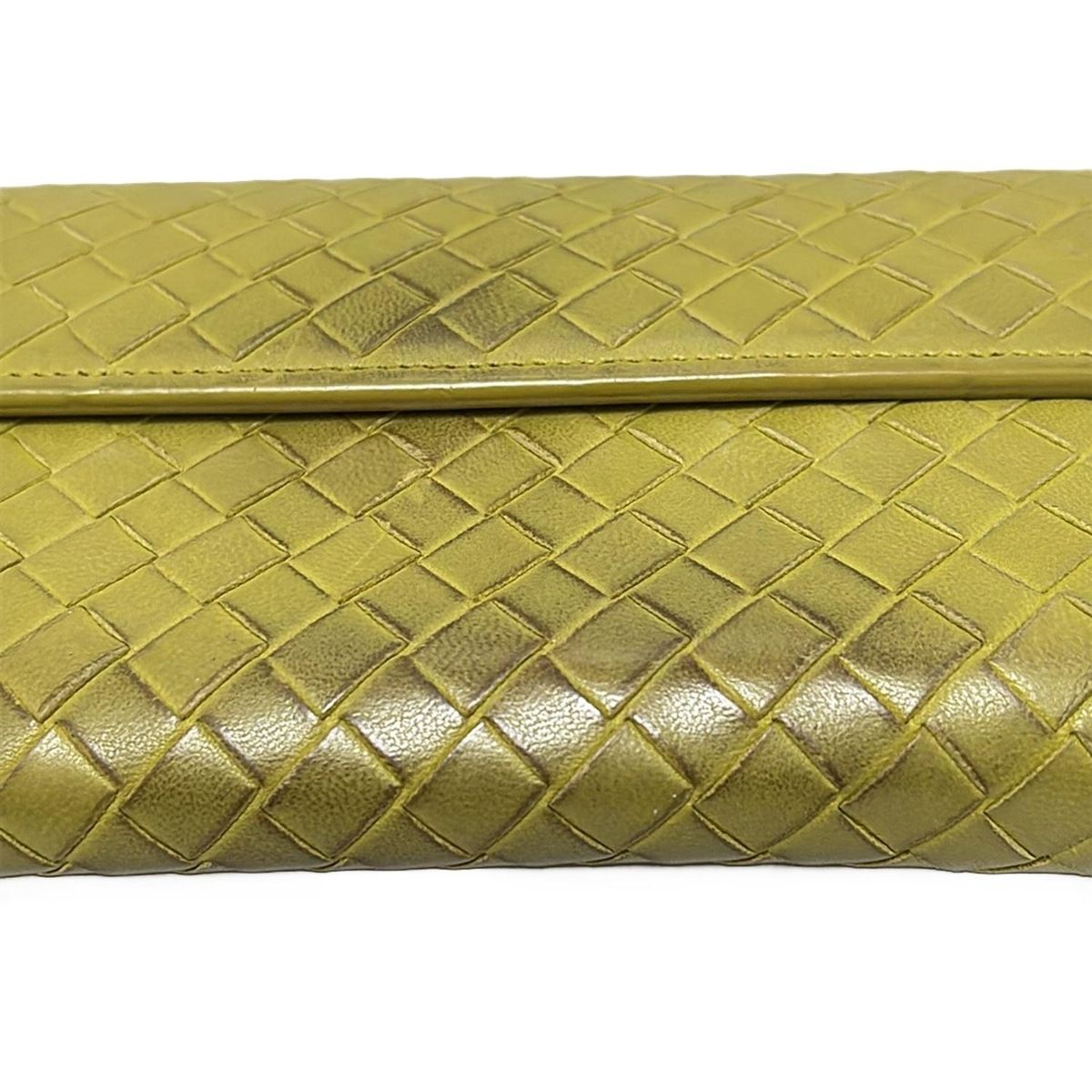 BOTTEGA VENETA(ボッテガヴェネタ) 長財布 - イエローグリーン レザー