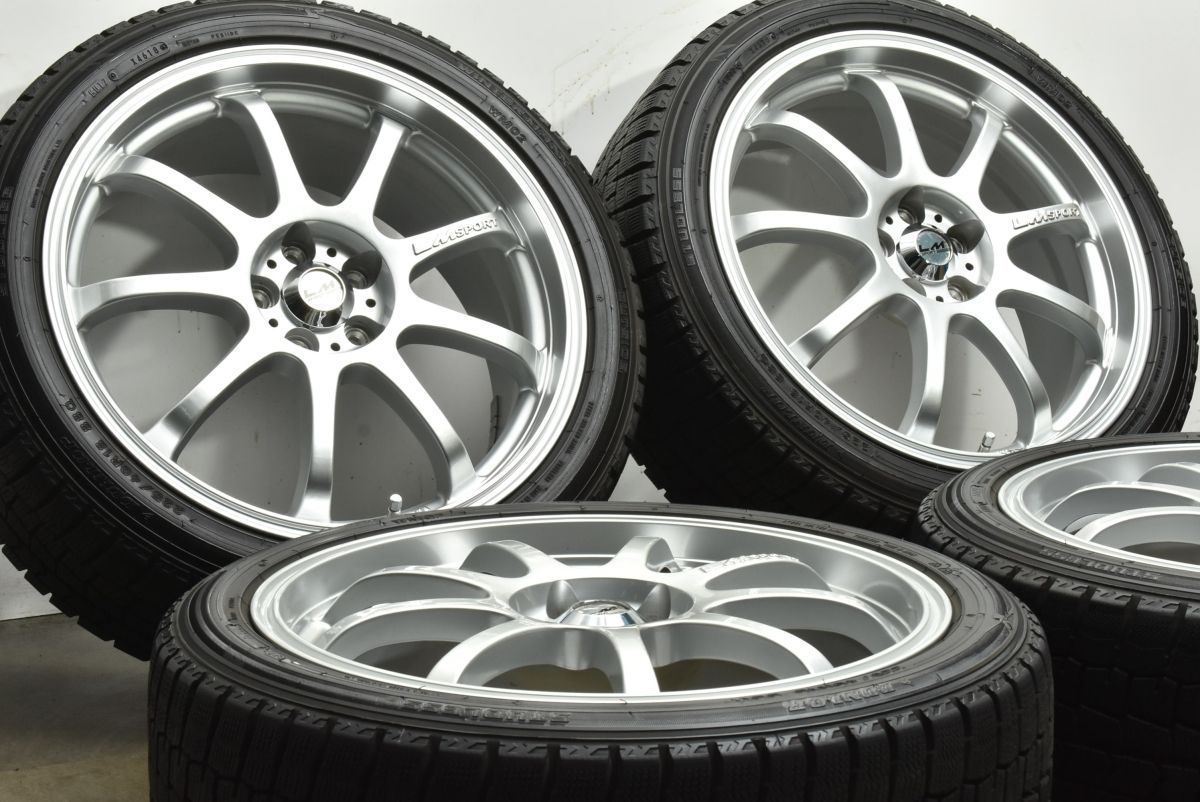 交換用に LMスポーツ 18 in 7 5 J 50 PCD 100 ダンロップ ウィンターマックス WM 02 225 40 R プリウス カローラツーリング スポーツ