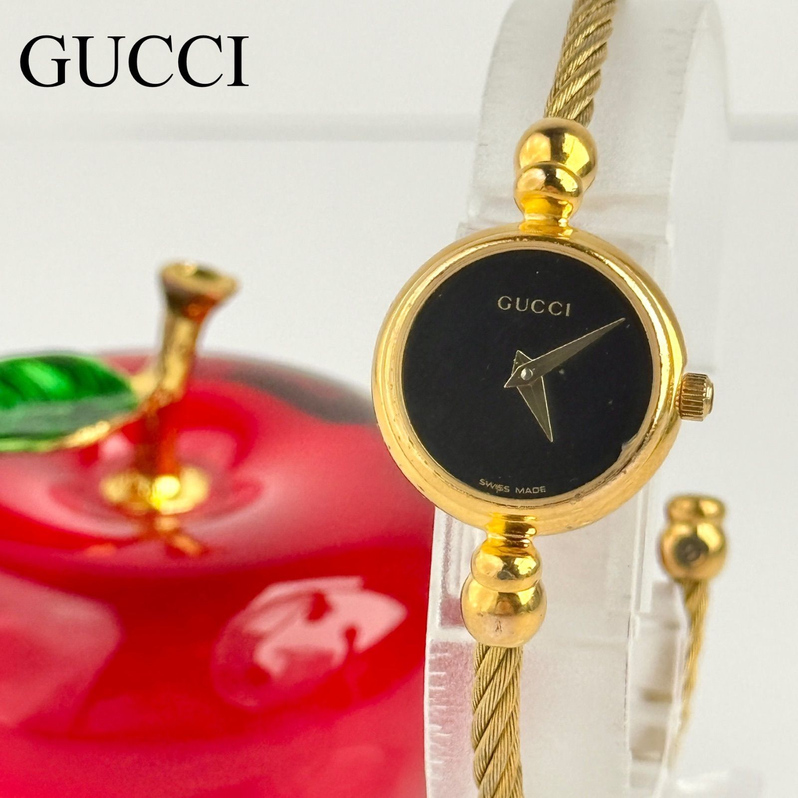 稼働品】GUCCI グッチ 2700.2.L 腕時計 ゴールド シェル文字盤 