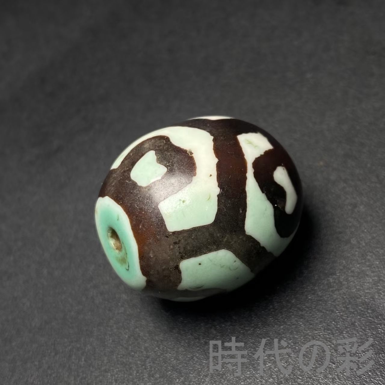 中国古美術『老料・蓮花天珠』瑪瑙・天然石・至純天珠・仏教護符・浄化