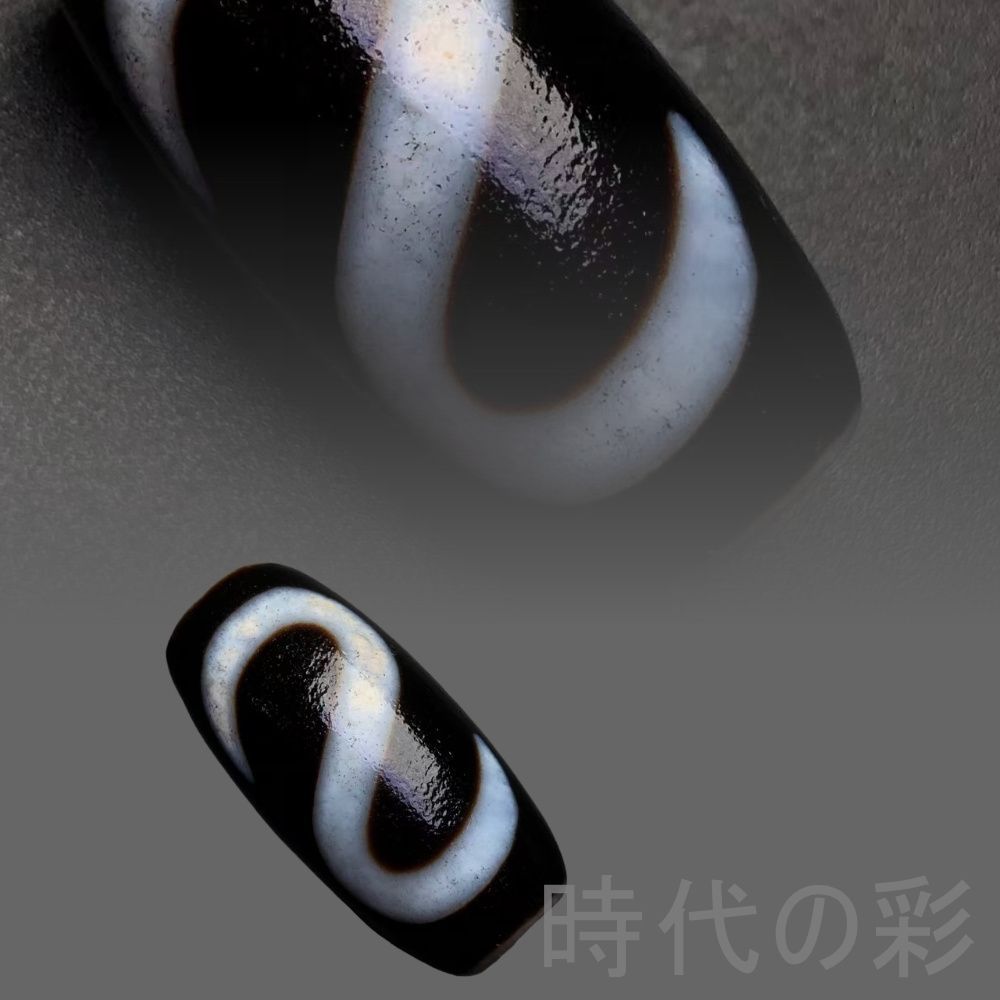 中国古美術『老料・金銭銘天珠』瑪瑙・至純天珠・財運・招財・開運