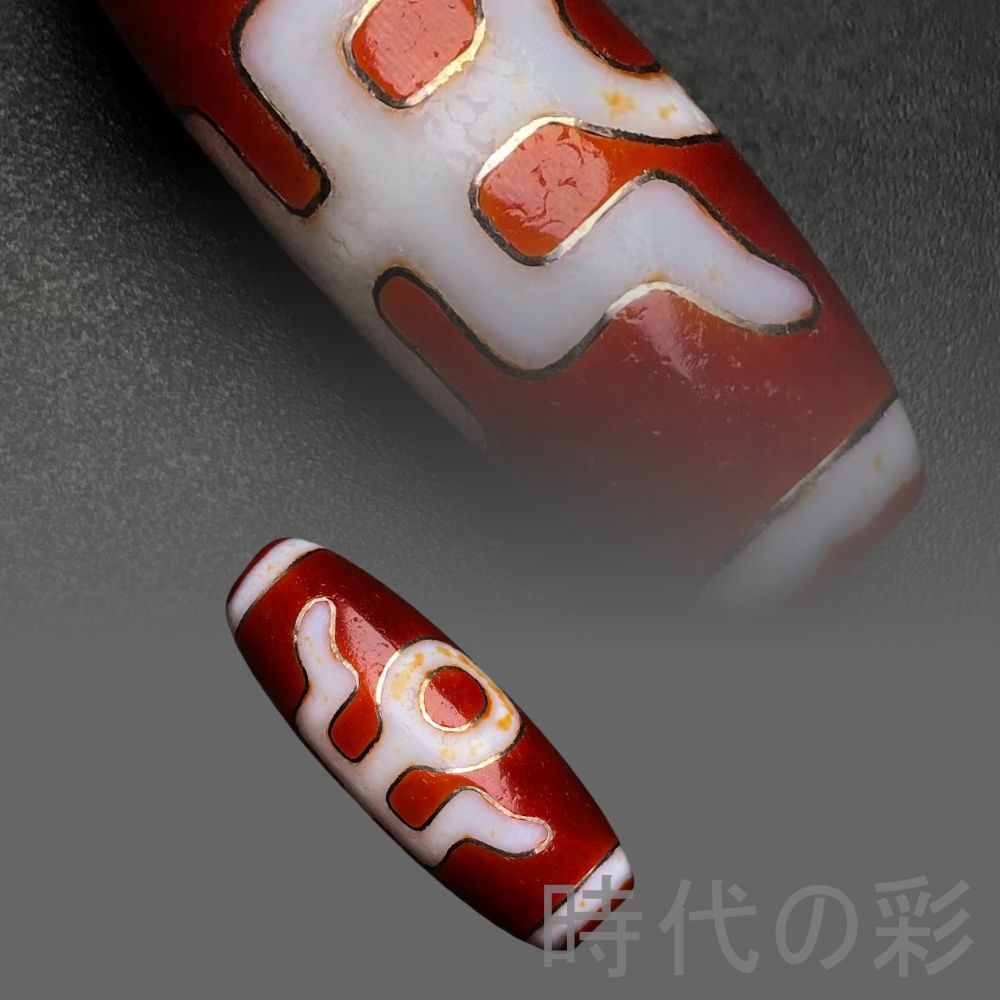 中国古美術『老料・貴人天珠』瑪瑙・銀絲嵌入・至純天珠・人縁向上