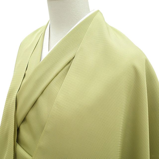  夏物 色無地 着物 着尺 反物 正絹 絽 五泉 抹茶色 淡黄緑 日本の絹 セミフォーマル カジュアル 夏 夏用 夏着物 涼しげな透け感 未仕立て みやがわ sb 16787 色無地 着物反物