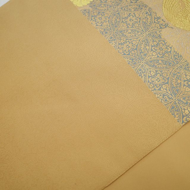 新古品】 袋帯 フォーマル 未使用 正絹 京都 西陣 じゅらく 黄皇絲 金