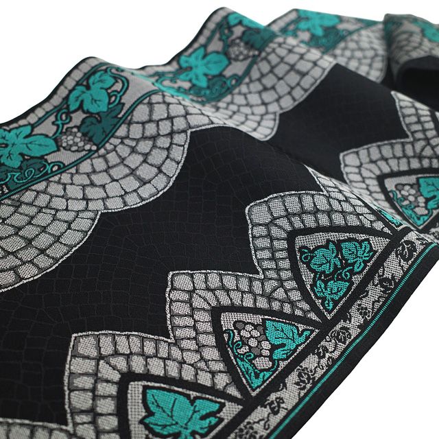 カ*ピ様 長尺 名古屋帯 正絹 格子 ターコイズグリーン 九寸 U-9743 カ*ピ様 長尺 名古屋帯 正絹 格子 ターコイズグリーン 九寸 U-9743