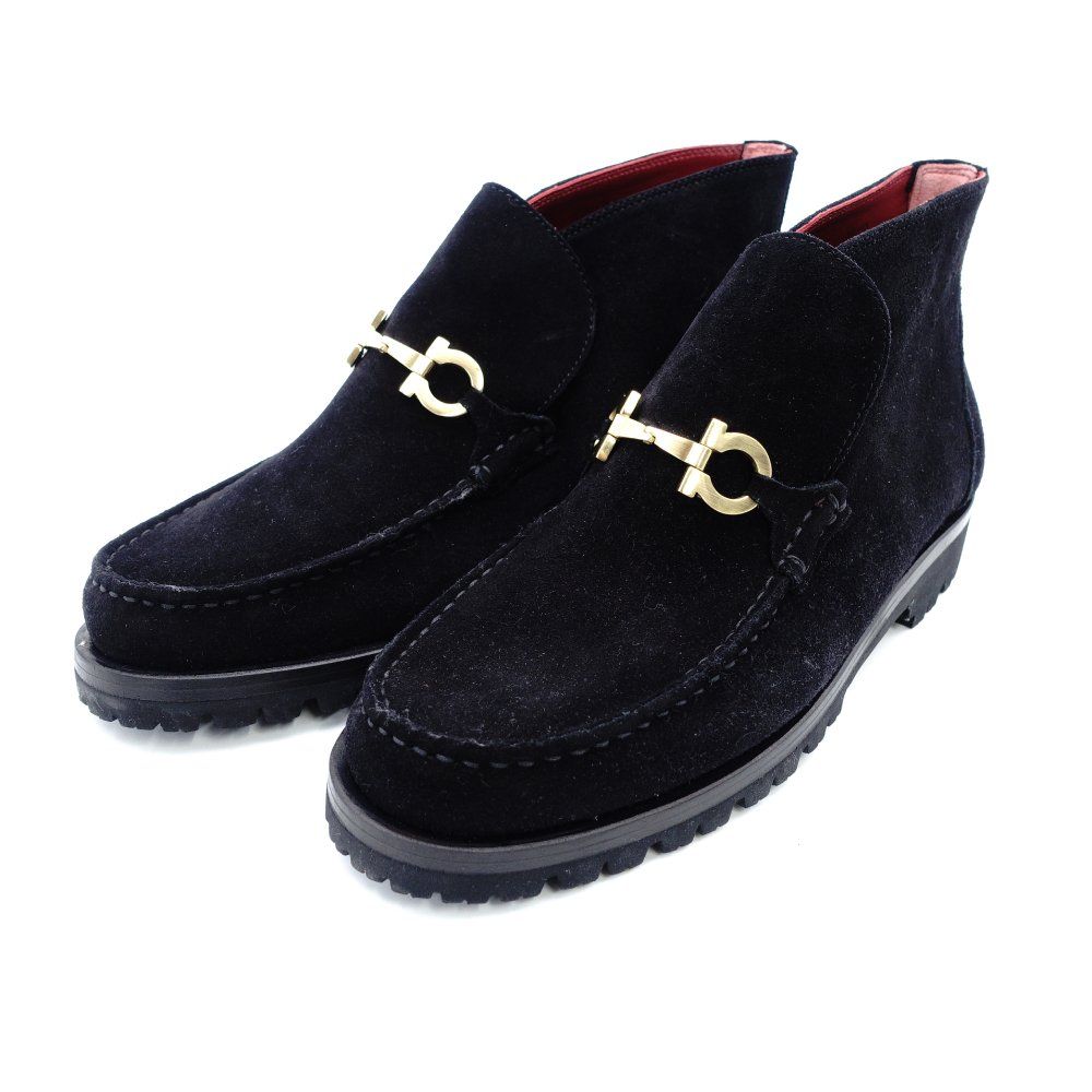 サルヴァトーレフェラガモ Salvatore Ferragamo ガンチーニ シューズ 靴 6 5 レディース ショートブーツ 黒 スエード ブラック 7 12 291