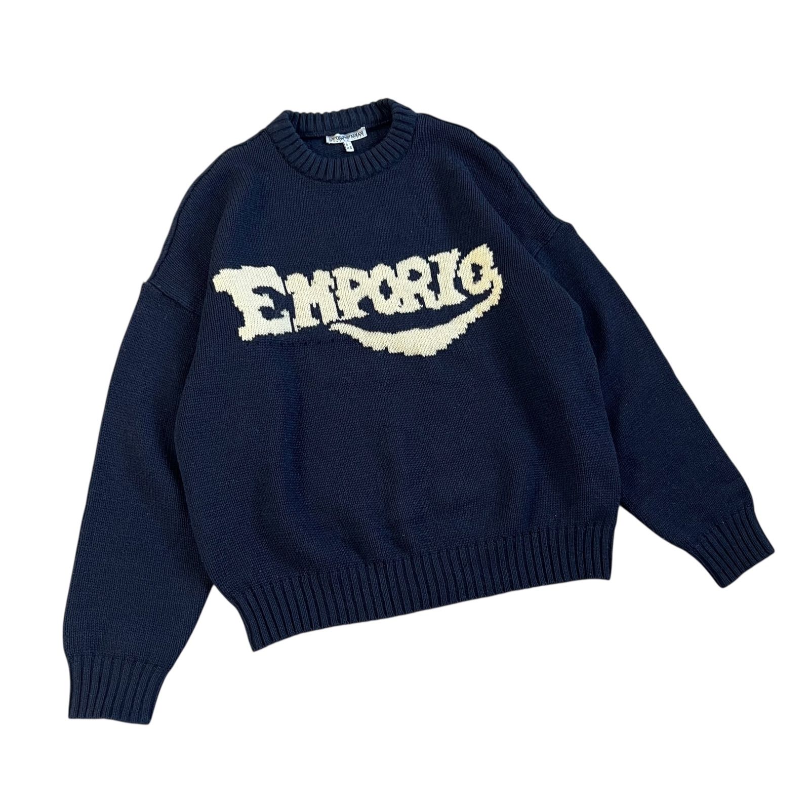 【90's】EMPORIO ARMANI ノンリブボックスニット 90's】EMPORIO ARMANI ノンリブボックスニット