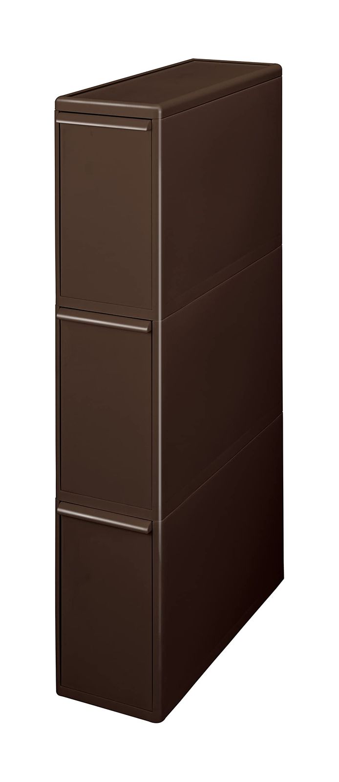 ライクイット like-it フタ付きゴミ箱 分別引出しステーションスリム3段 幅170 mm ブラウン 約42 L BS-3 引出し分別ペール 大容量 多分別 ダストボックス