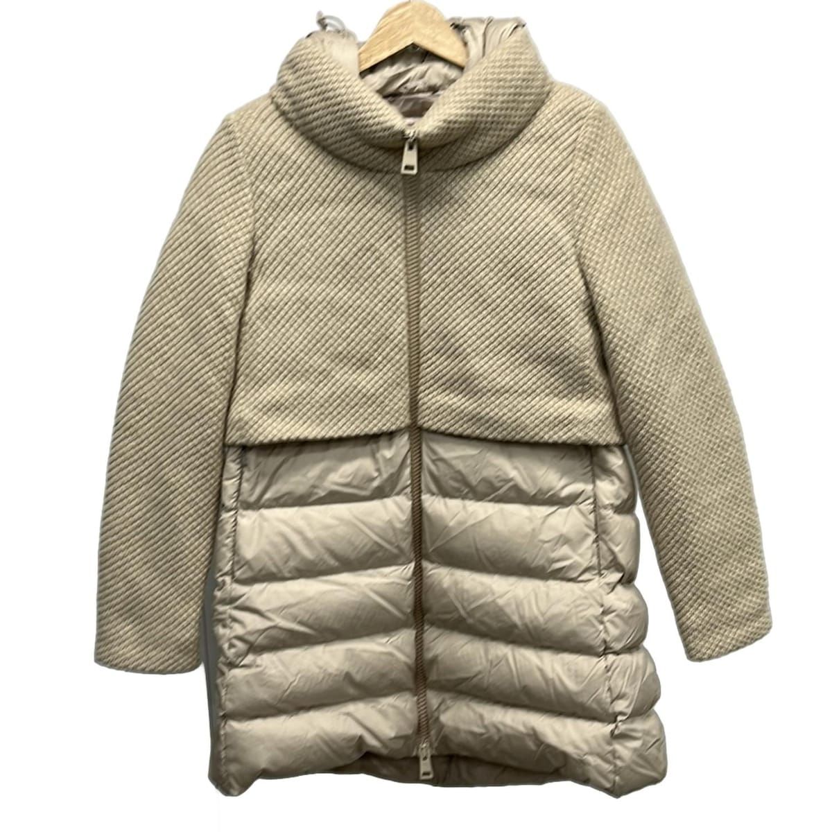 HERNO(ヘルノ) ダウンコート サイズ42 M レディース美品 - ベージュ