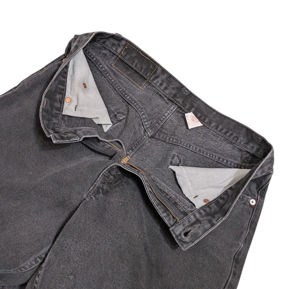 90s Levi's リーバイス 550 W34 ブラック 後染め メキシコ製 ボタン裏