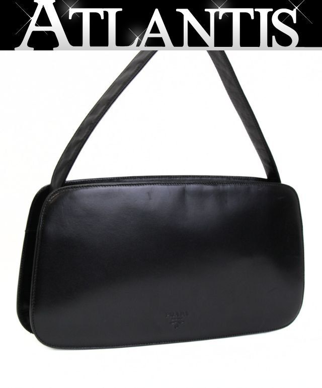 プラダ PRADA ヴィンテージ ワンショルダーバッグ カーフ 黒 B 06366 96年 72945