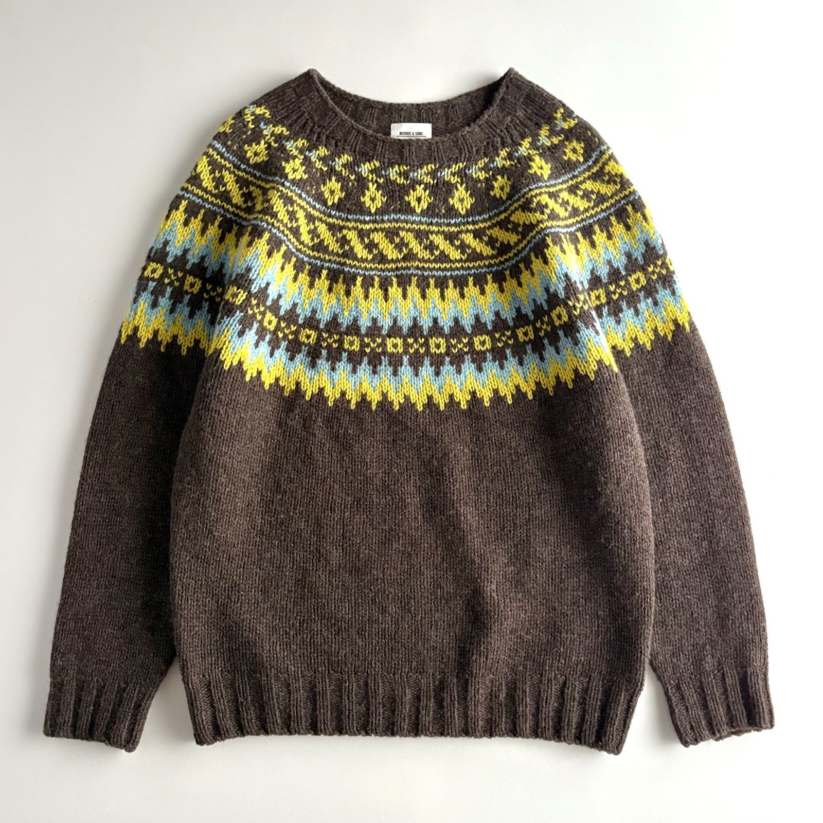 美品 / MORRIS&SONS モリスアンドサンズ / ウール100% 求心編み 