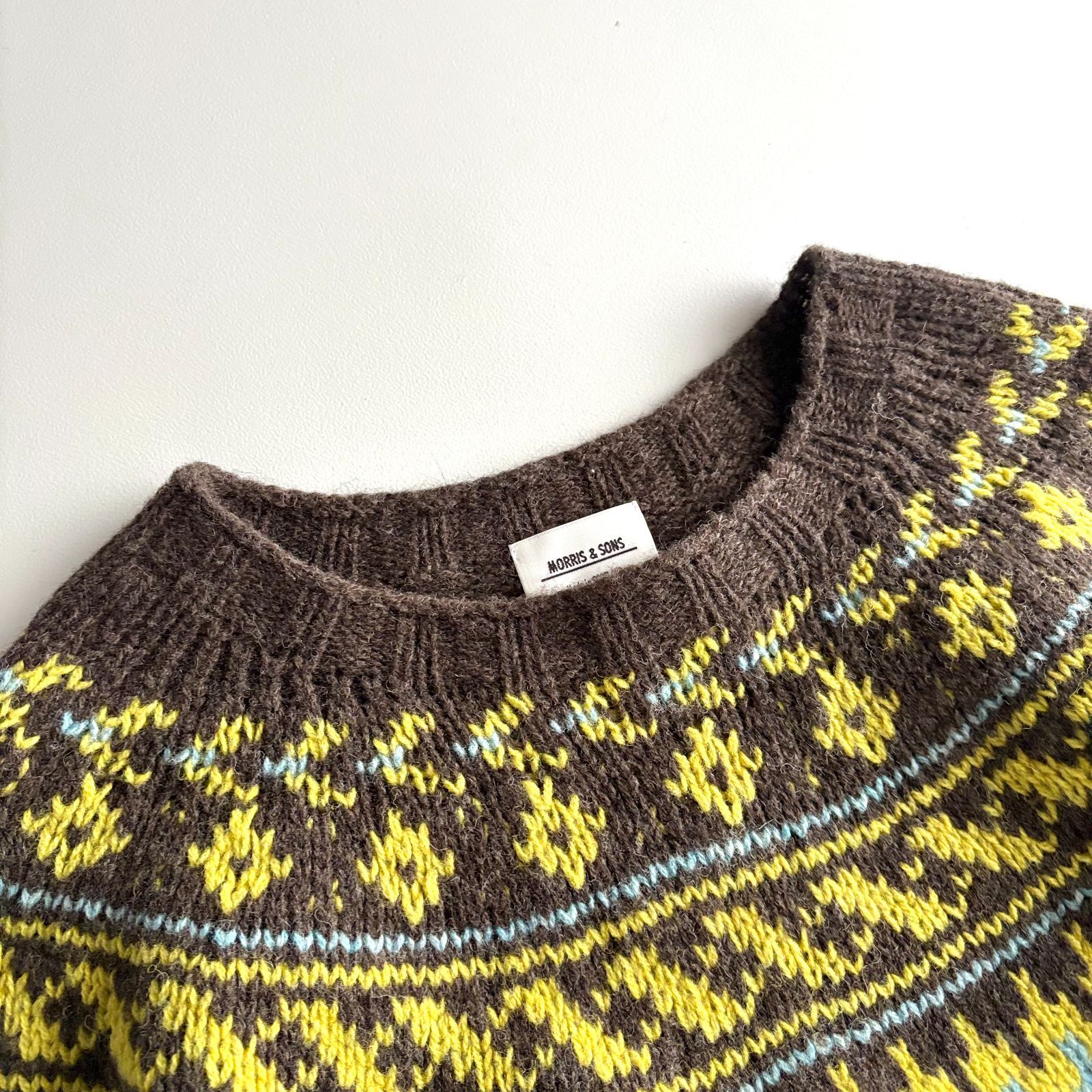 美品 / MORRIS&SONS モリスアンドサンズ / ウール100% 求心編み 