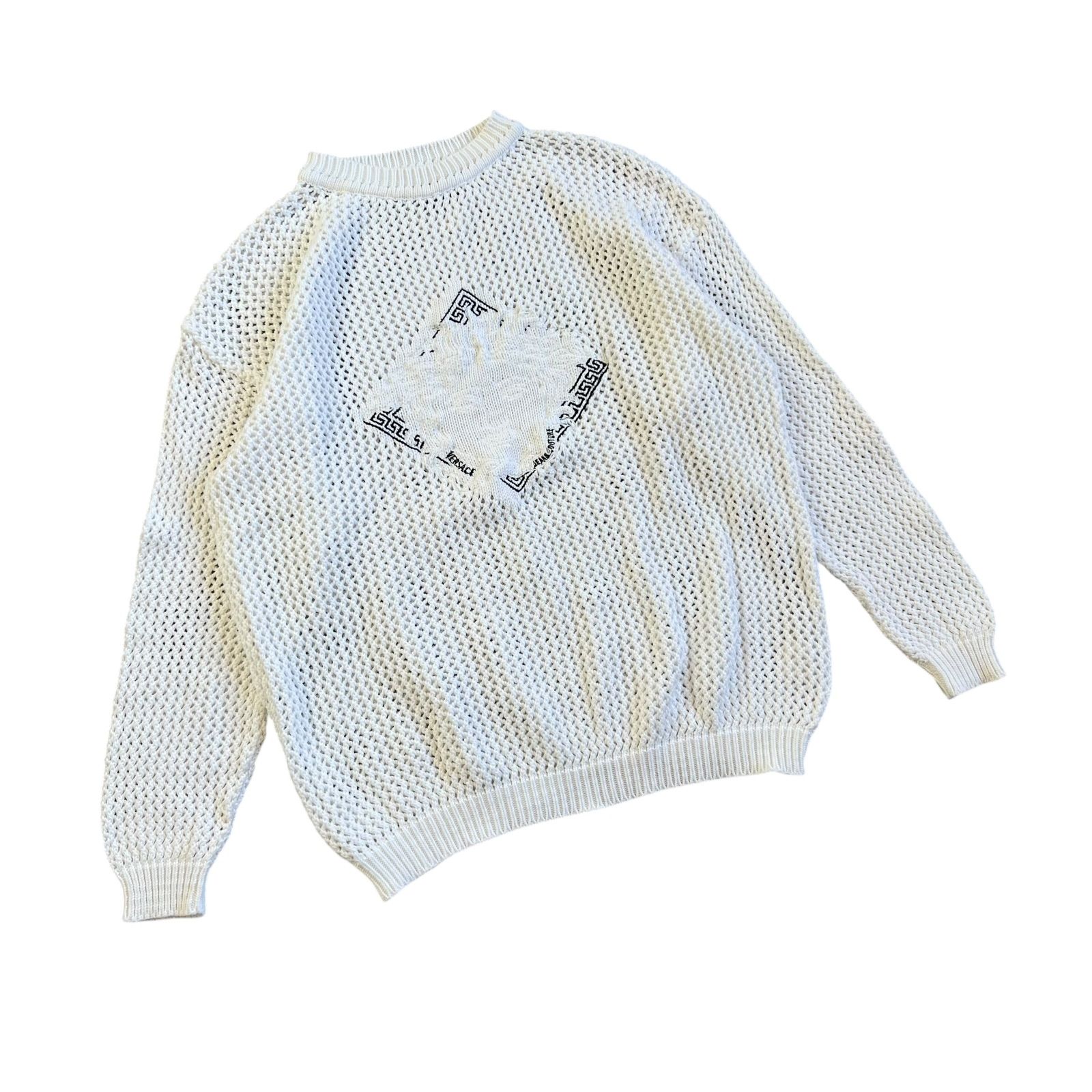 ヴェルサーチェ ジーンズ メデューサ ポロシャツ size M ホワイト 正規品 23114703102-99.jpg