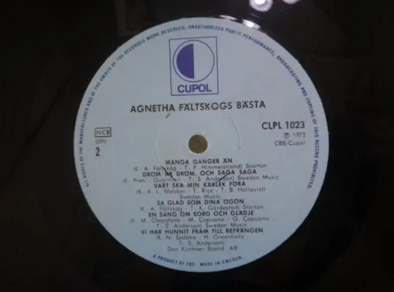 Sweden LP Agnetha Faltskog ー 早い ABBA