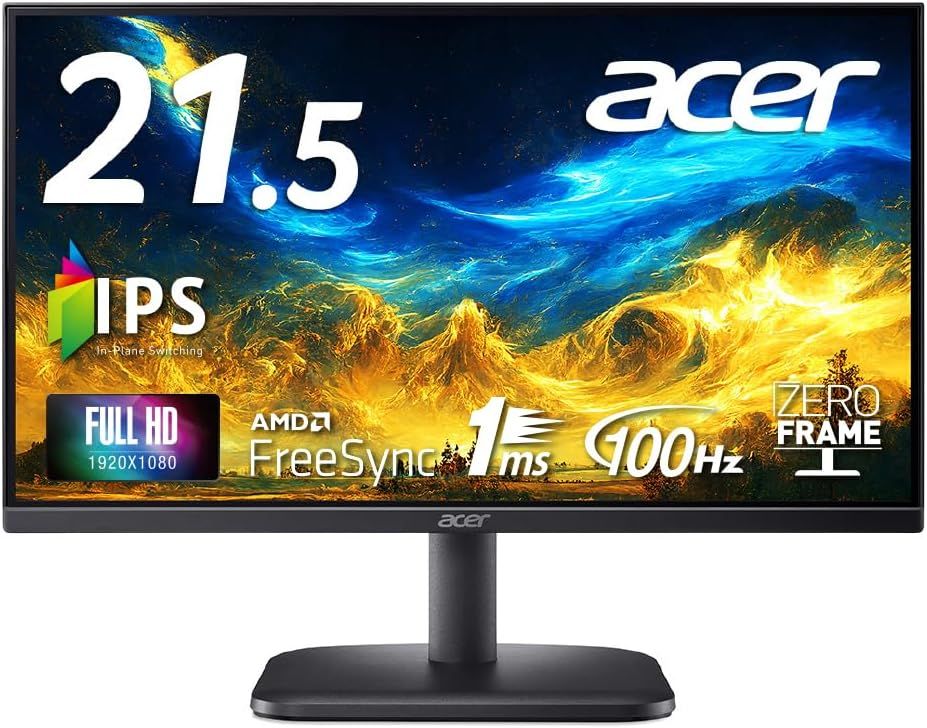 Acer 液晶モニター 21 5インチ IPS フルHD bi ブラック系