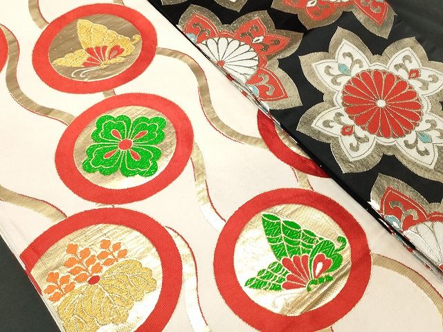  子供帯 まとめて 35点 鳳凰 蝶 花柄 楽器 毬 アンティーク 金糸 など 着用 多数 あり se 3878 帯 兵児帯 着物 浴衣 和小物