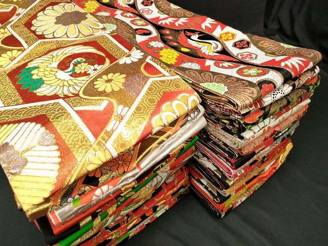 子供帯 まとめて 35点 鳳凰 鶴 孔雀 花柄 七宝 毬 アンティーク 金銀糸 など 着用 多数 あり se 3879