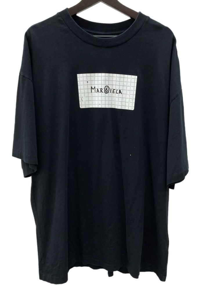 エムエムシックス MM 6 メゾンマルジェラ Maison Margiela 22 SS オーバーサイズ 半袖 カットソー ノート BLACK 黒 Tシャツ プリント ブラック Mサイズ 104 LT 270