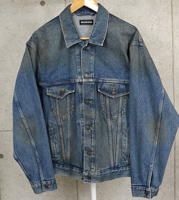 バレンシアガ ロゴ デニム ジャケット メンズ size 46 ブルー 101459