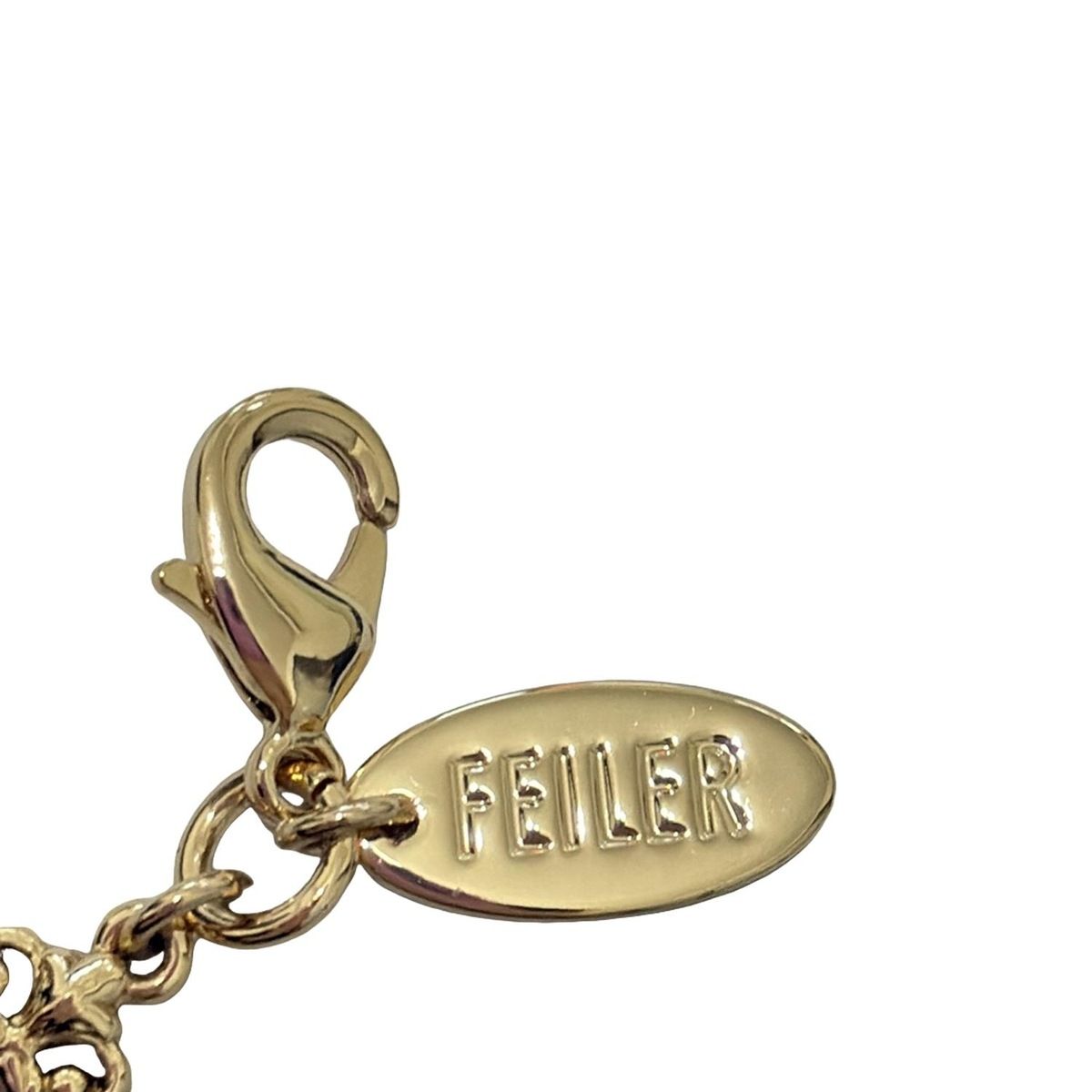  FEILER フェイラー キーホルダー チャーム - ゴールド×シルバー×ピンク ソワンドゥボーテ ミラーモチーフ キーホルダー キーリング 小物