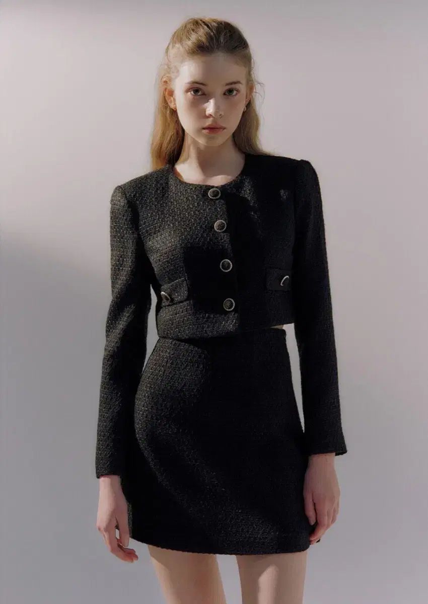 イヴァナヘルシンキ マリ アンヌ ツイード セットアップ ブラック