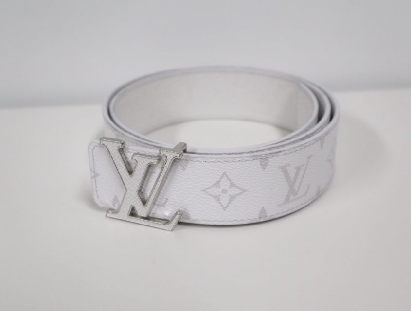 ルイヴィトン LOUIS VUITTON ベルト LV イニシャル 40 MM リバーシブル ホワイト M 0713 U サイズ36 90 小物