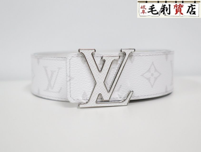 ルイヴィトン LOUIS VUITTON ベルト LV イニシャル 40 MM リバーシブル ホワイト M 0713 U サイズ36 90 小物