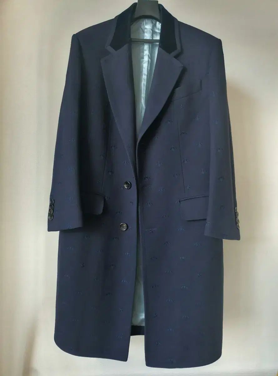 グッチ メンズ ネイビー 蜂 刺繍 コート 48 サイズ