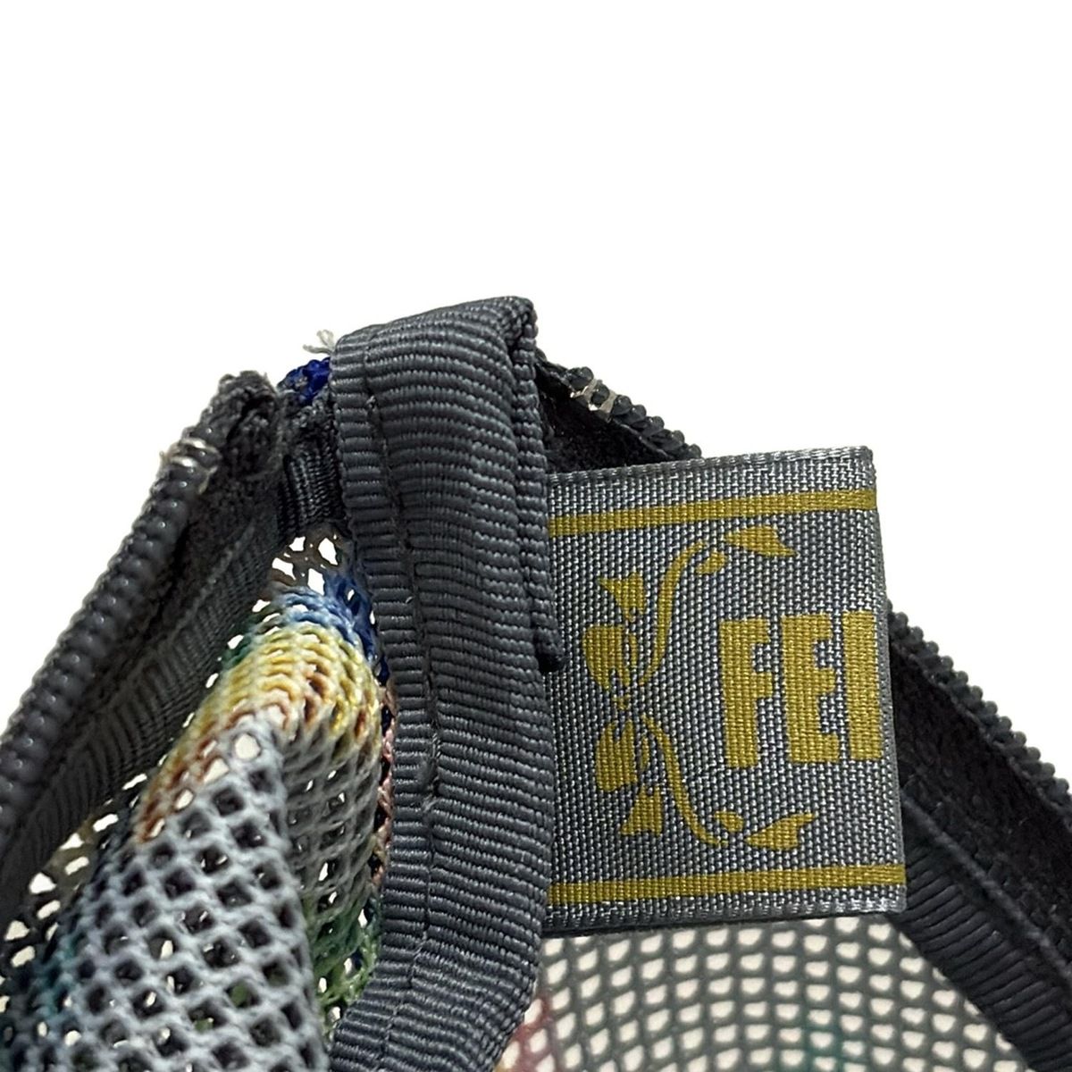 FEILER(フェイラー) ポーチ美品 - グレー×イエロー×マルチ メッシュ