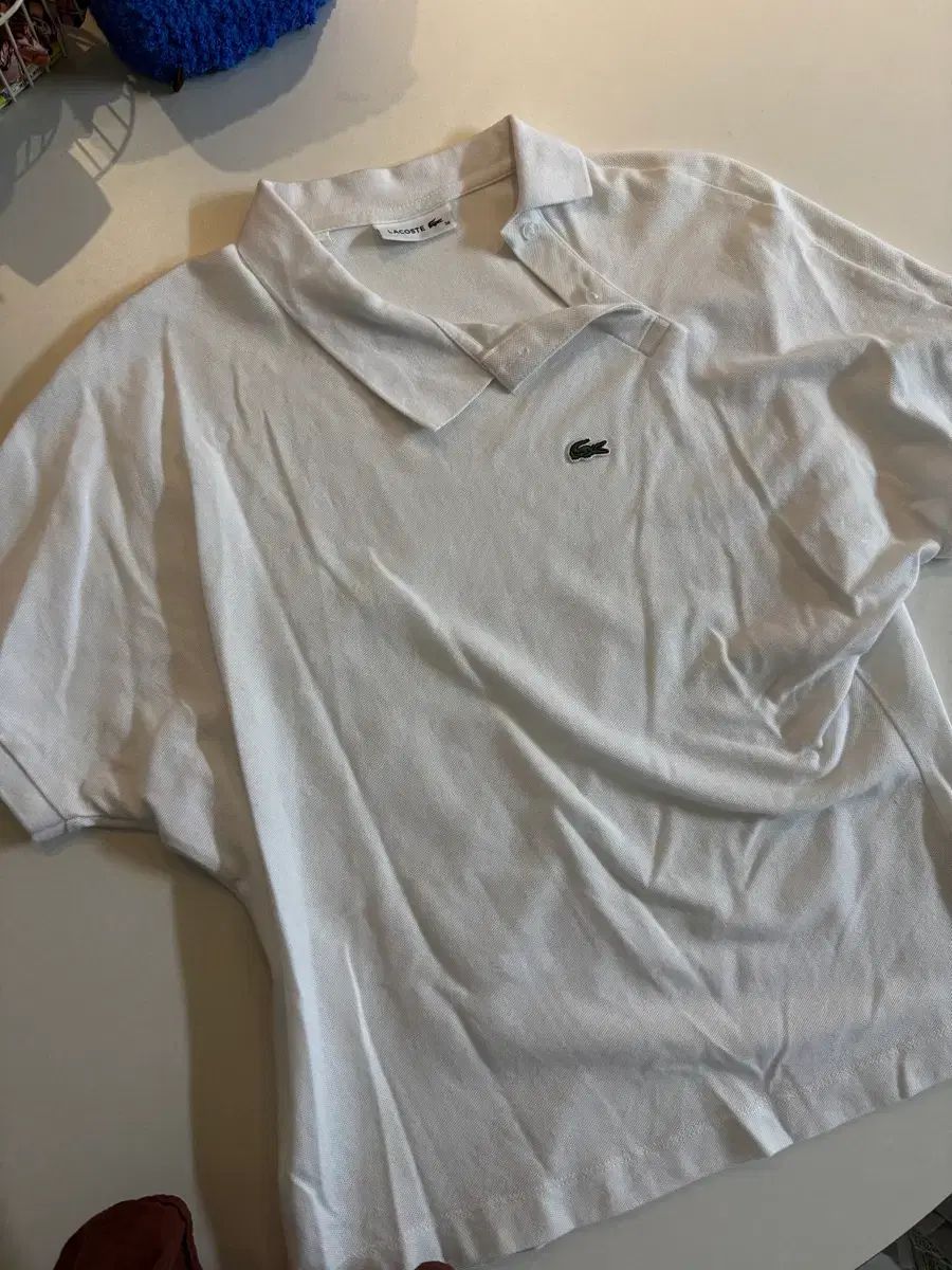 ラコステ LACOSTE リラックスフィット 斜めボーダー 半袖ポロシャツ 白 38