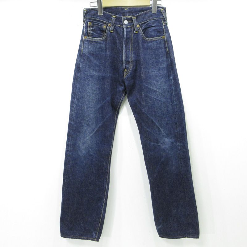 EVISU エヴィス NO 2 カモメプリントボタンフライデニムパンツ シンチバック 2504 XX ネイビー ブルー サイズ 28 107