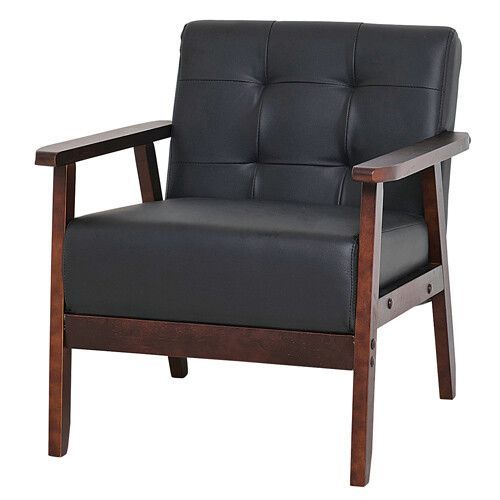 ソファ 1人掛け シングル ソファー オスロ ブラック 木製 フレーム シンプル モダン 黒 おしゃれ 家具 インテリア