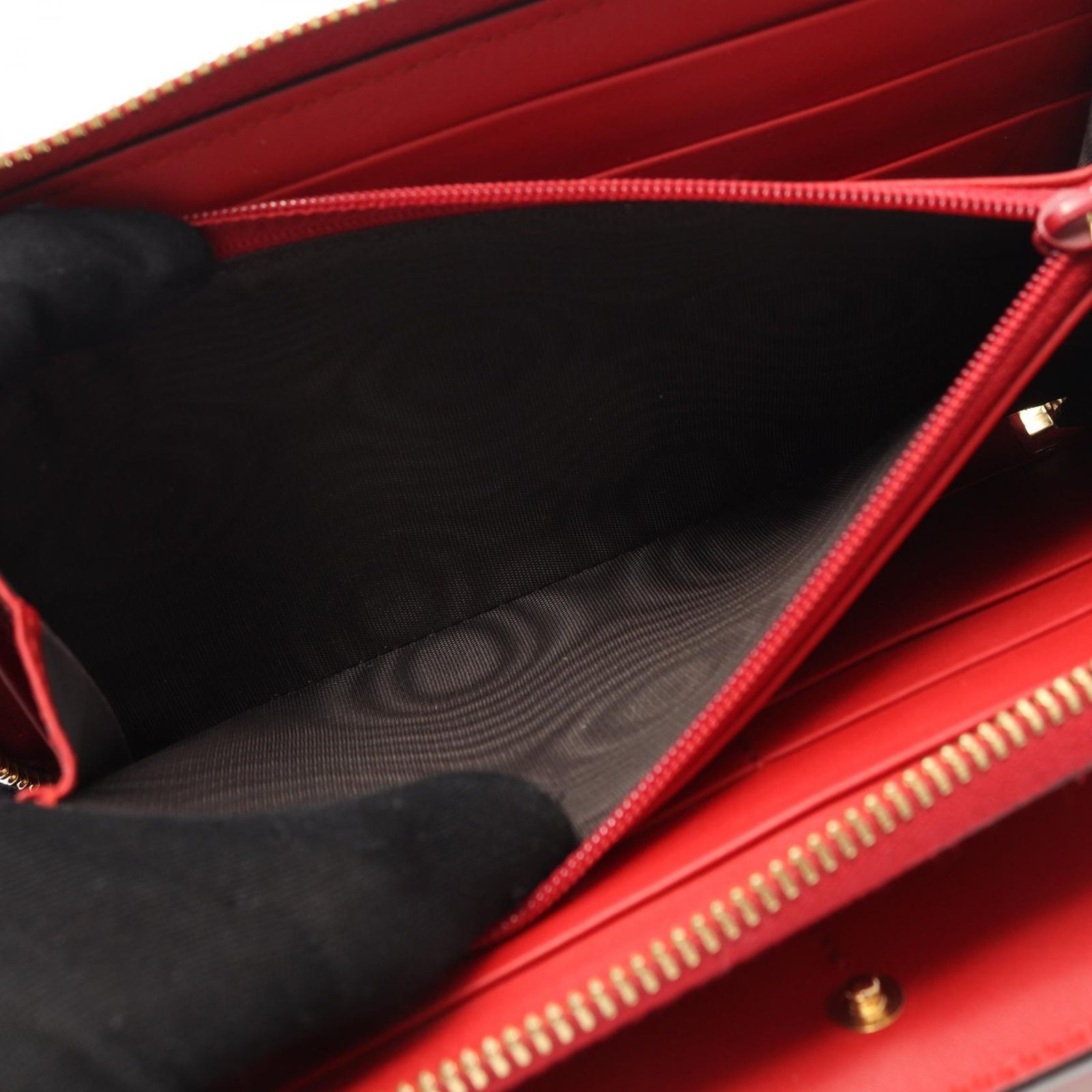グッチ GUCCI ラウンド長財布 バンブー 453160 レッド レザー バンブ 