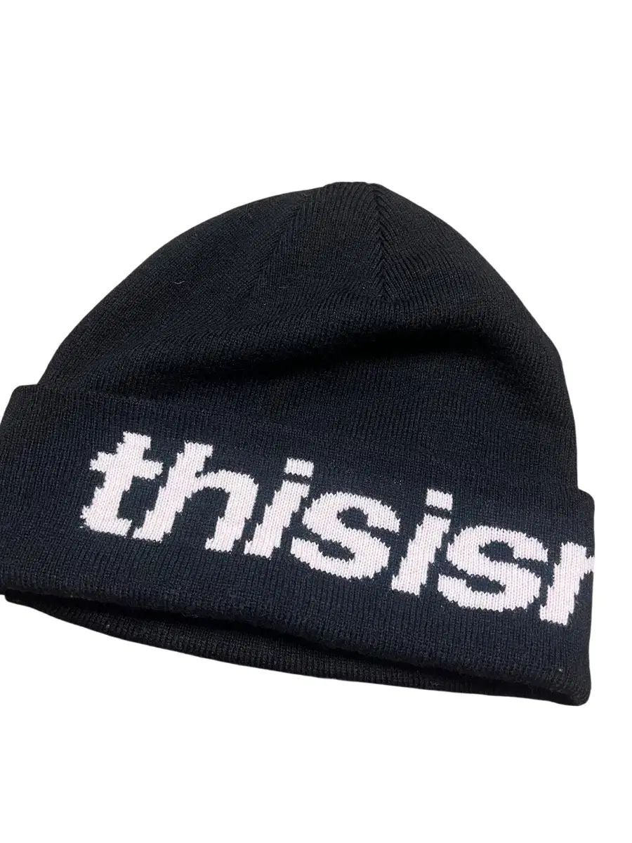 ディスイズネバーザット ロゴ BIGカフ ビーニー ブラック