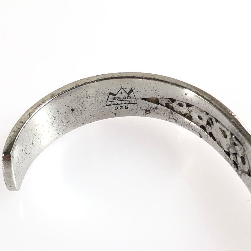 中古品】 SAAD サード SV925 唐草 太陽神バングル アクセサリー 【191