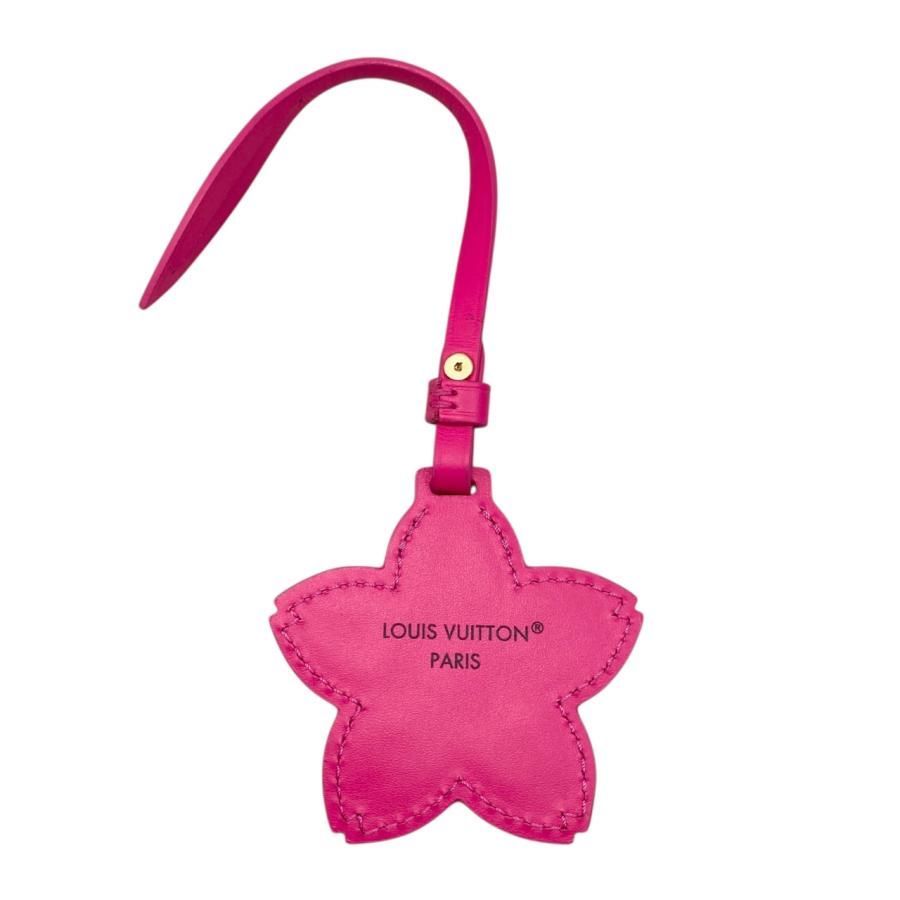 E 4874 ルイヴィトン×村上隆 バッグチャーム チェリーブロッサム レザー ピンク ゴールド金具 LV×TM LOUIS VUITTON