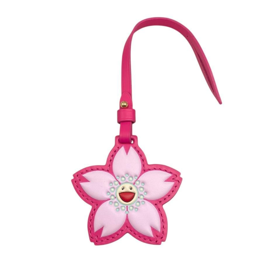 E 4874 ルイヴィトン×村上隆 バッグチャーム チェリーブロッサム レザー ピンク ゴールド金具 LV×TM LOUIS VUITTON