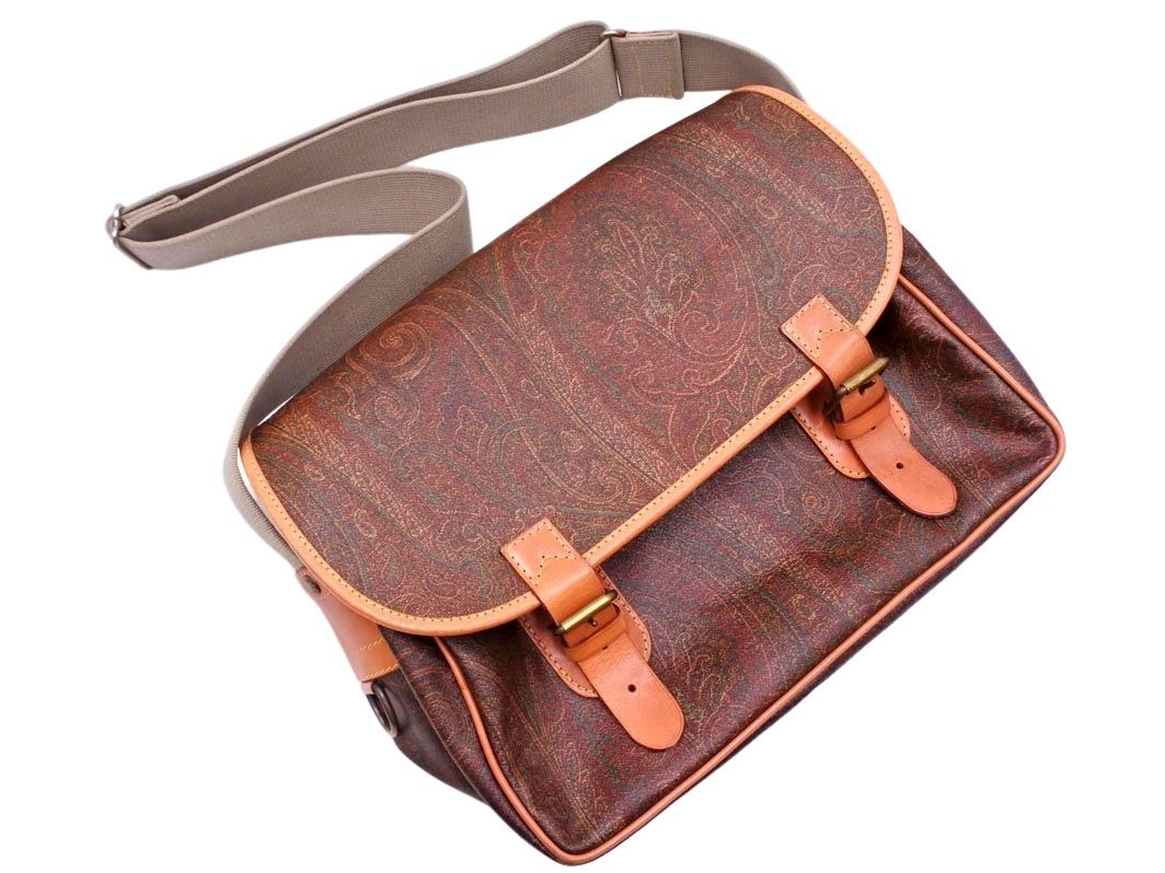 ETRO エトロ ペイズリー柄 ショルダー バッグ 茶 メンズ