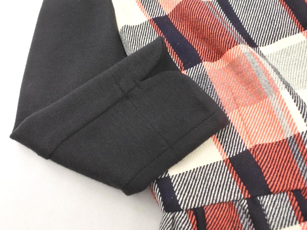 バーバリー ブルーレーベル ウール混 チェック 切替 ワンピース size 36 黒ｘ白ｘ赤 レディース